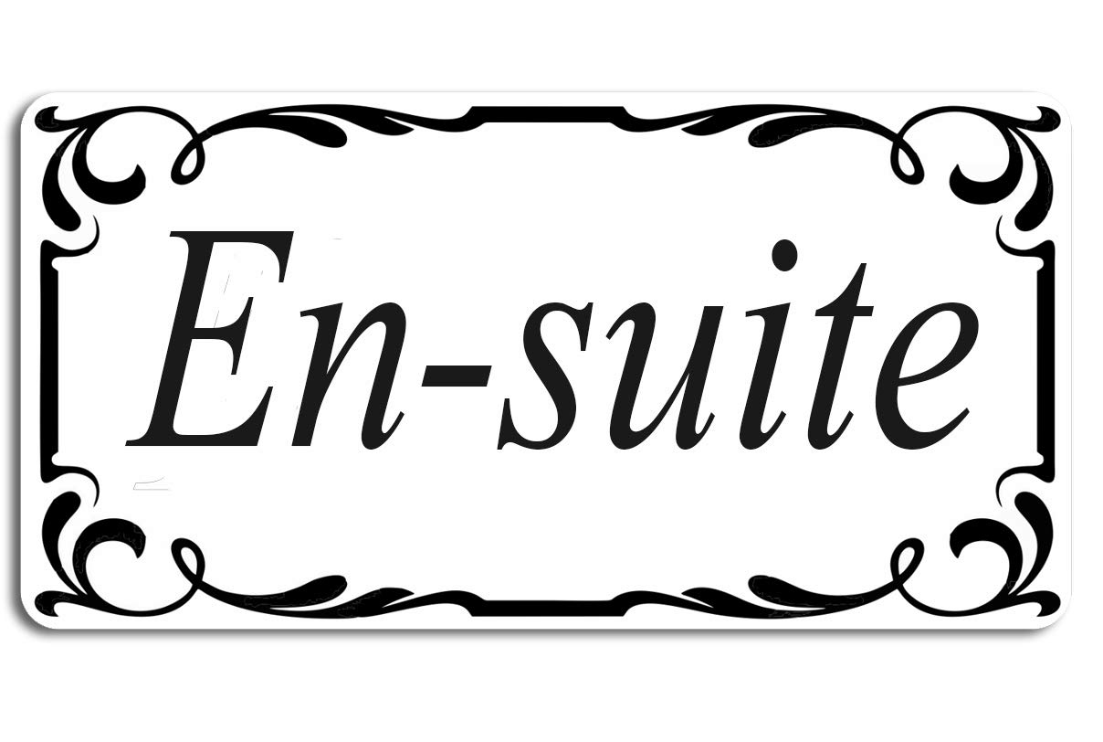 En-Suite Door Sign Self Adhesive Vinyl Sticker, Decal Bath Room Door Sticker, Bathroom, WC