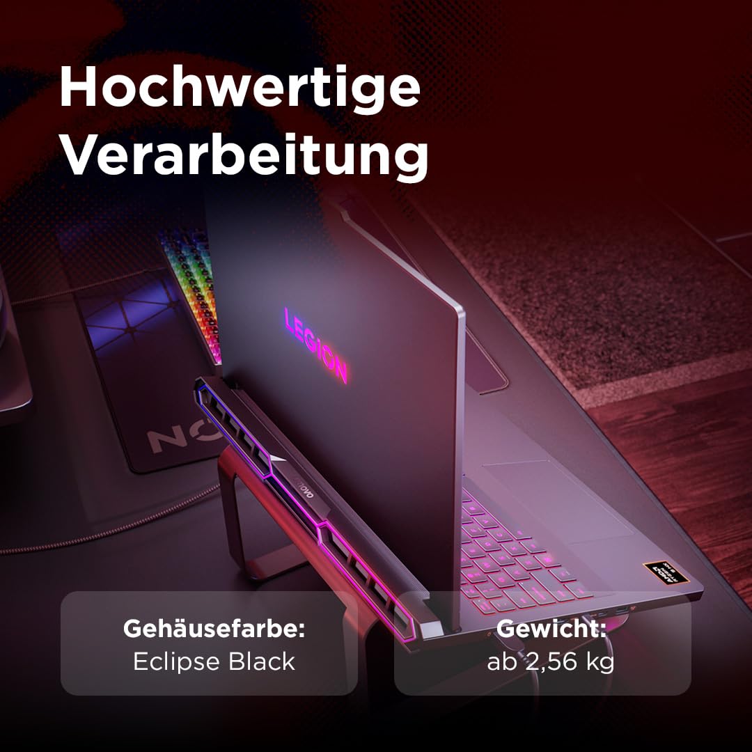 Lenovo Legion Pro 7 Gaming AI Laptop | 16" WQXGA OLED 240Hz Display | AMD Ryzen 9 9955HX3D | 32GB RAM | 1TB SSD | NVIDIA GeForce RTX 5080 | Windows 11 | QWERTZ | Schwarz | 3 Monate GamePass