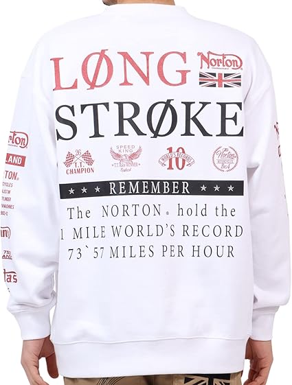 Amazon Co Jp ノートン Norton Japan加工 レッド メタル トレーナー 221n1308 服 ファッション小物