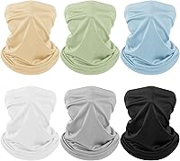 Vista 12 de Geyoga 6 piezas de protección UV para el verano, polaina de cuello refrescante, ropa para la cara, polaina para cuello, bufanda, protector solar
