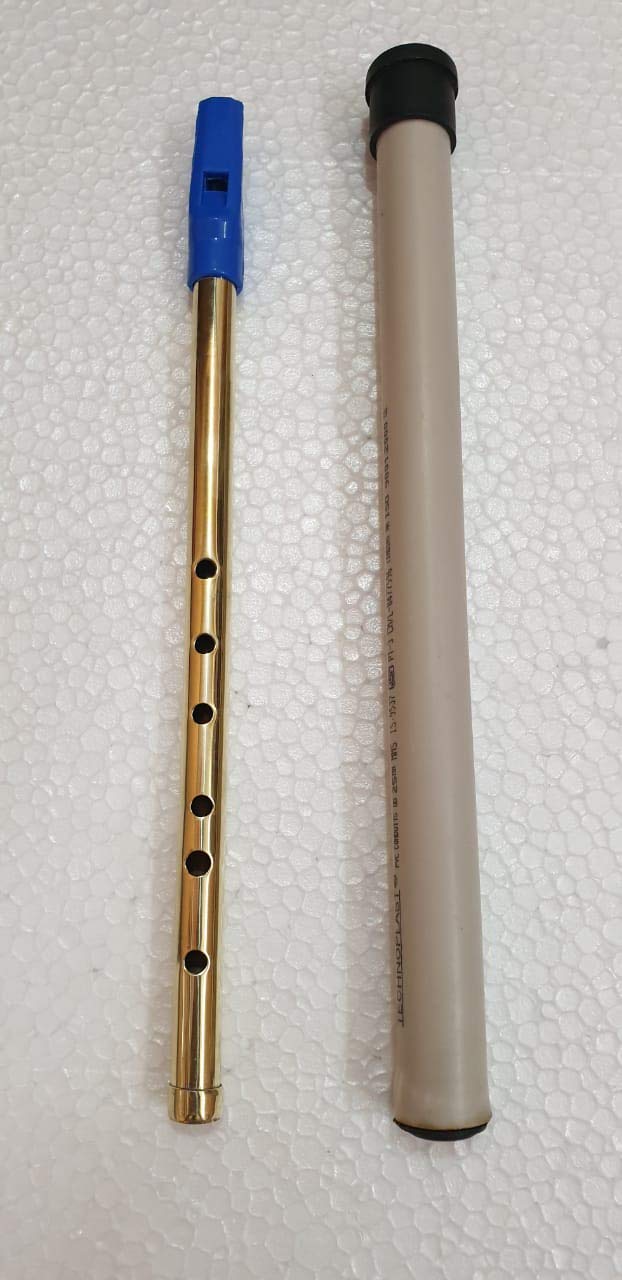 Flute Brass gold Plated C # and cover-image-13