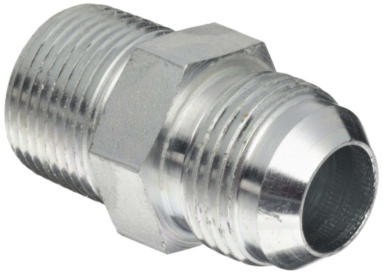 Eaton Aeroquip 2021-12-12S Male Connectory, Male 37 Degree JIC, Male Pipe Thread, JIC 37° & NPT End Types, Carbon Steel, 3/4 JIC(m) x 3/4 NPT(m) End Size, 3/4 Tube OD