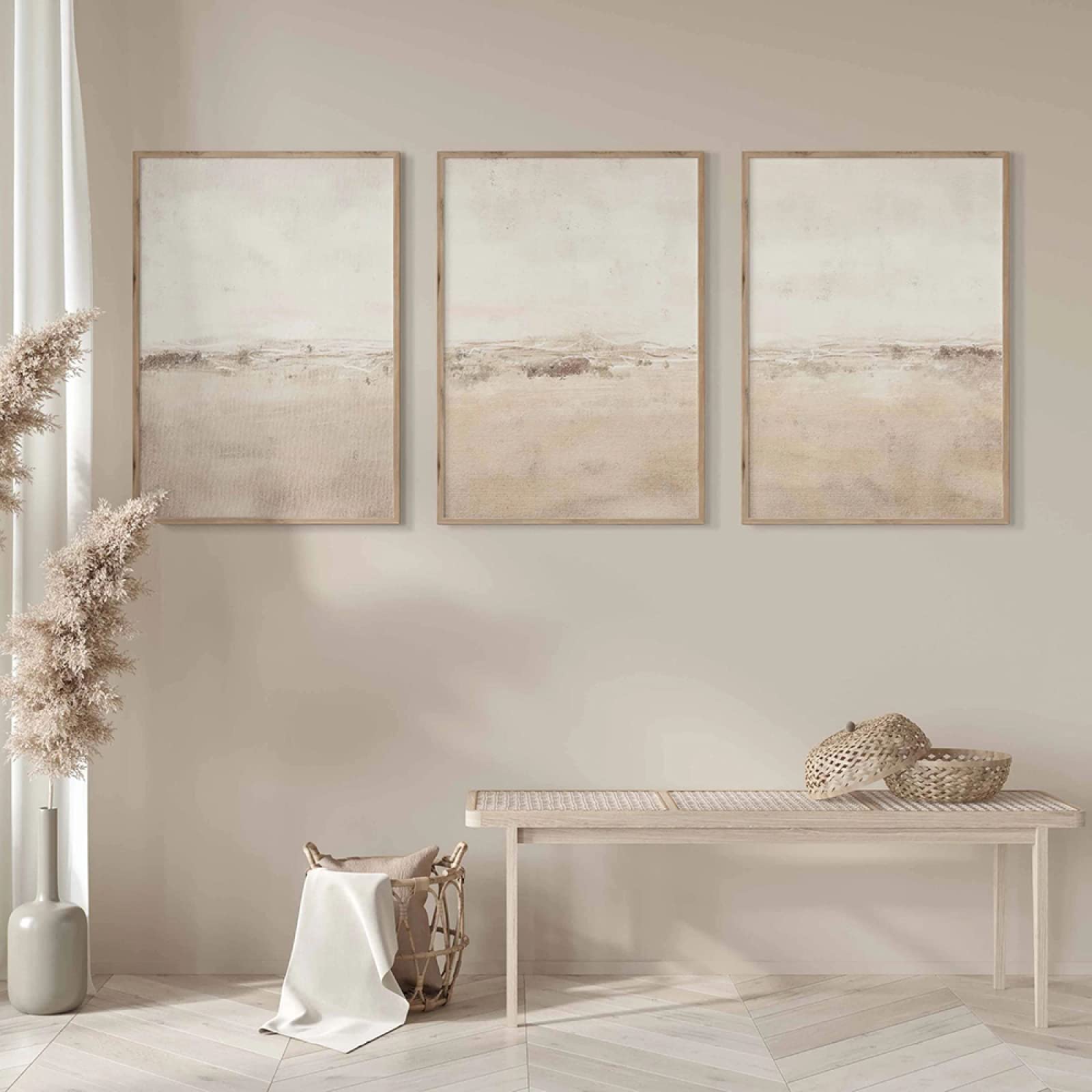 【 L出品 】 50×40cm size art Beige Abstract Gallery Wall Art Simple Neutral Nordic Posters And