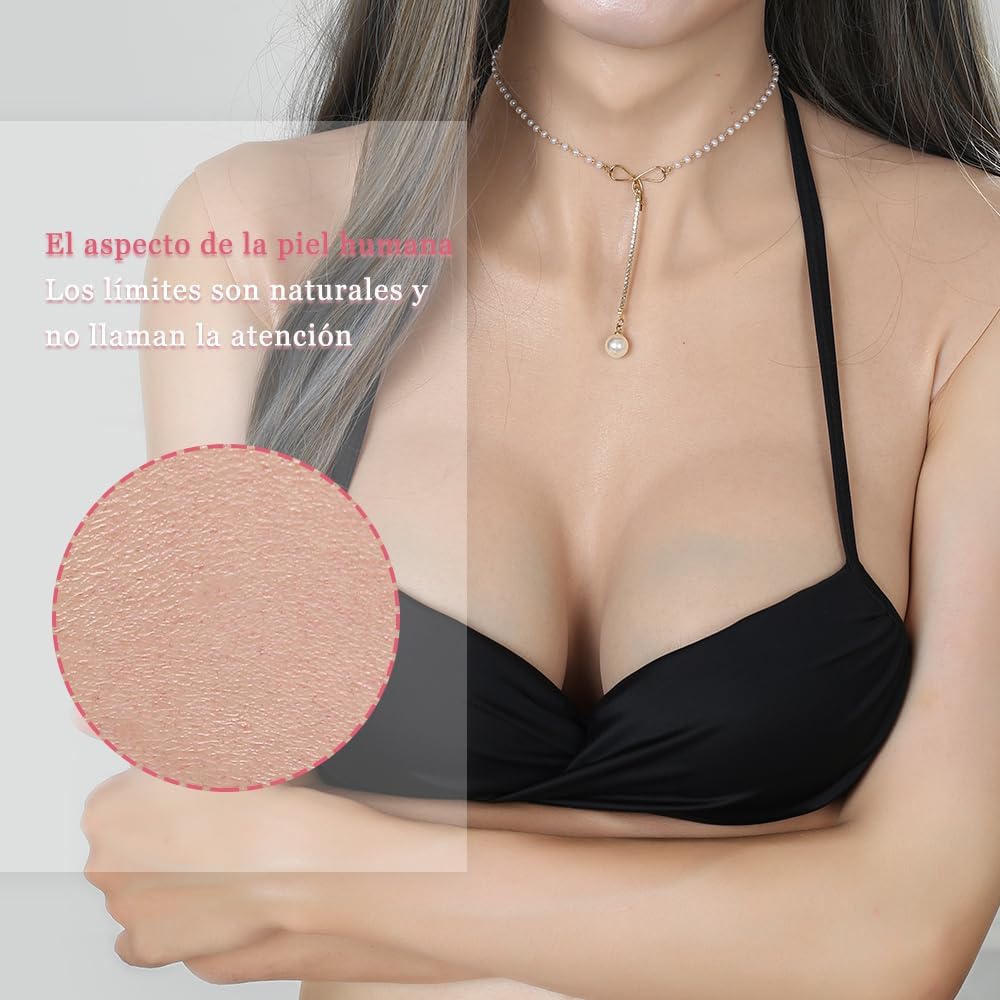 CYOMI Pechos de Silicona Pecho de Formas Travestis Tetasde Silicona Realistas Cuello Redondo con Espalda Hueca Aplicable a Crossdresser Drag Queen Cosplay Mastectomía C-G Copas