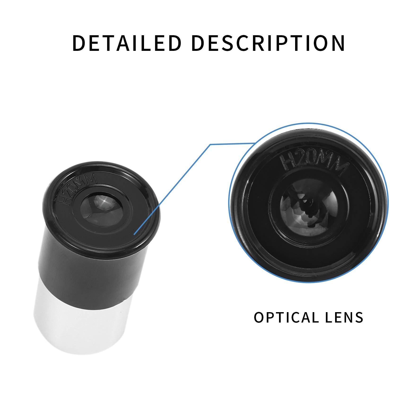 Astronomie Teleskop 0,965 H20Mm Okular Linse Voll Mehr Fach Beschichtetes Optisches Glas für Astronomie Teleskop ZubehöR