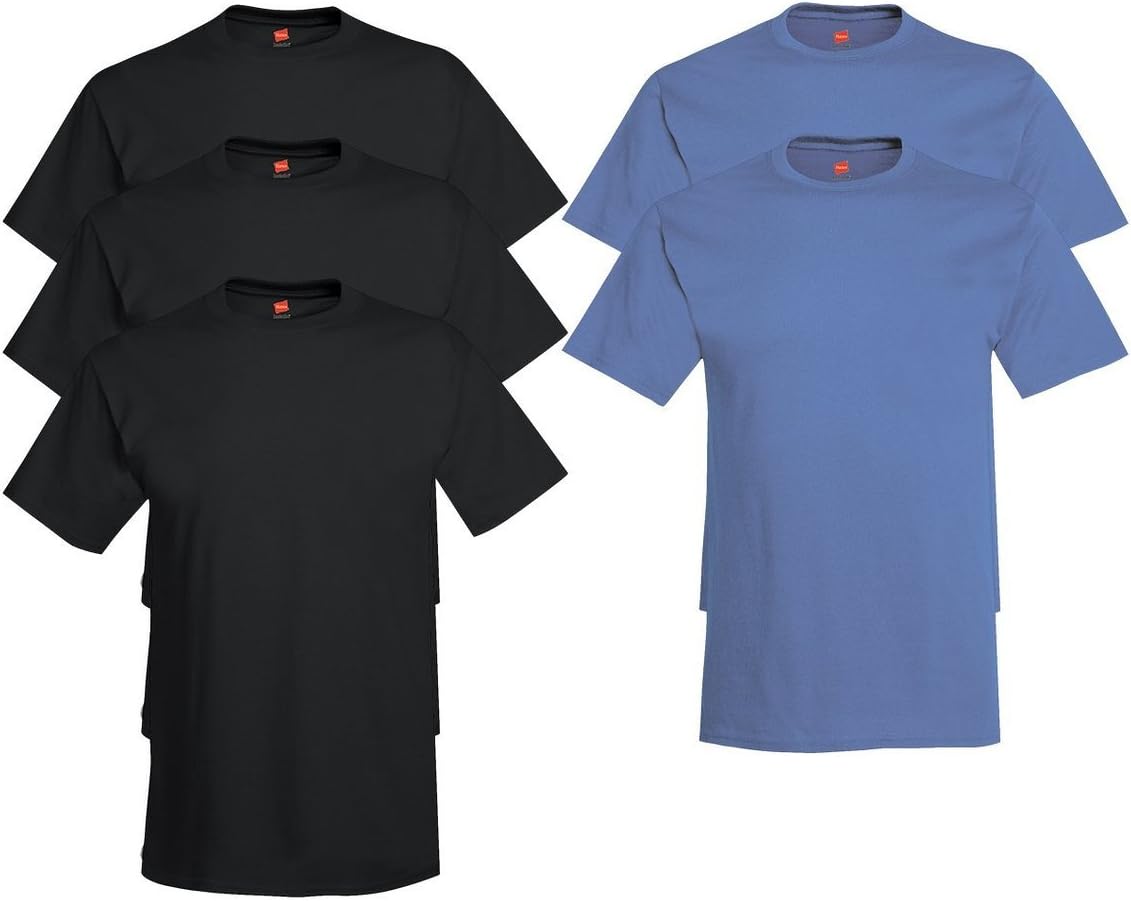 Hanes Mens Tall 100% Cotton Crew Neck Undershirts, Tagless, Ultra Comfort, Multipack