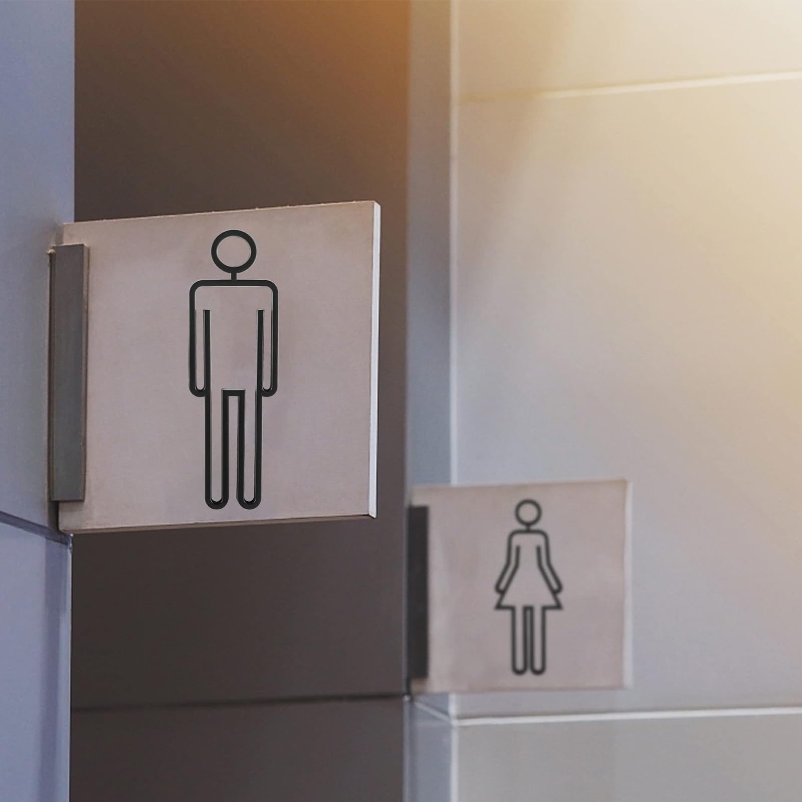 2 Piezas Señal de Inodoro, Símbolo Acrílico para Inodoro, WC Señalización, Cartel para Puerta de Baño, Toilet Sign WC Sign Autoadhesiva 15cm para Baño, Hotel y Restaurante
