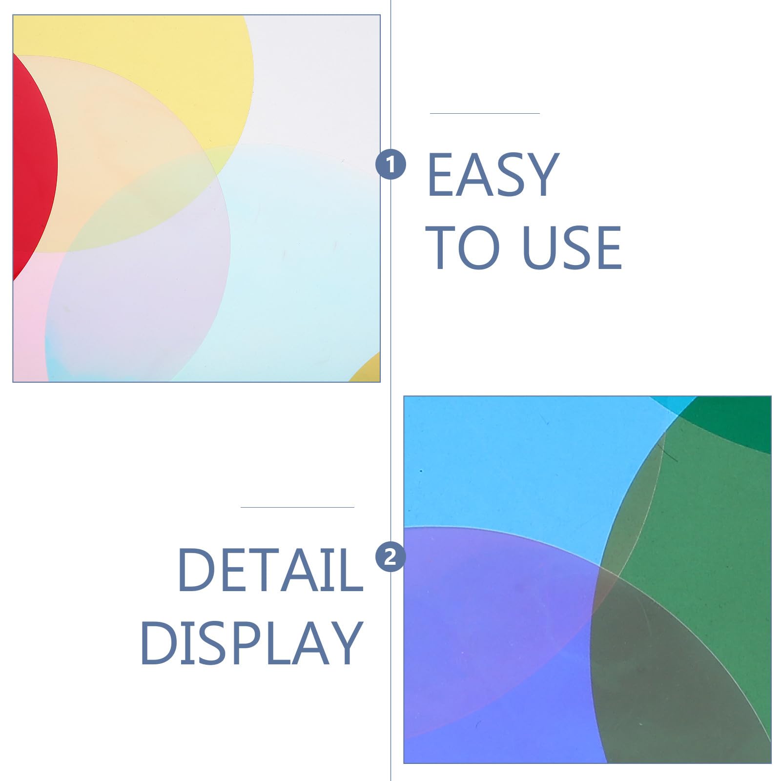 Lot de 8 Filtres de Lumière Gel Autocollants en Pet pour Correction des Couleurs, Diffuseur de Lumière Vive, pour Chambres et Salles à Manger