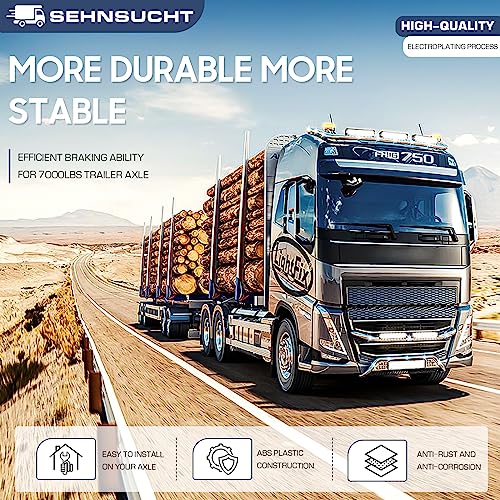 Trailer Brake Drum Kit, 8-Hole, 6.5" Bolt Circle Brake Drum for 6000 lb Axles, Replacement Brake Hub Drum Assembly for Rvs, Trailer and Semi Truck - Image 6