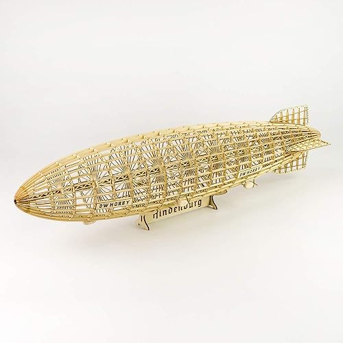 Miniatura 2 de Viloga Kit de modelo de Hindenburg DIY 1453, rompecabezas de madera 3D de corte láser de 21.2 pulgadas, modelo Zeppelin, kit para construir para