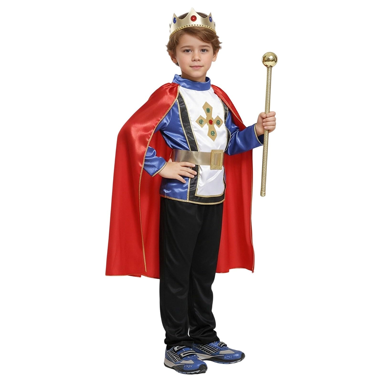 Faschingskostüme Kinder Junge König Kostüm Mittelalterliches Edelmann Fancy Dress Outfit Mit Umhang Und Zepter Für Kinder Aufwendiges Verkleidungsset Für Bühne Und Fasching Kinderkostüme Mädchen