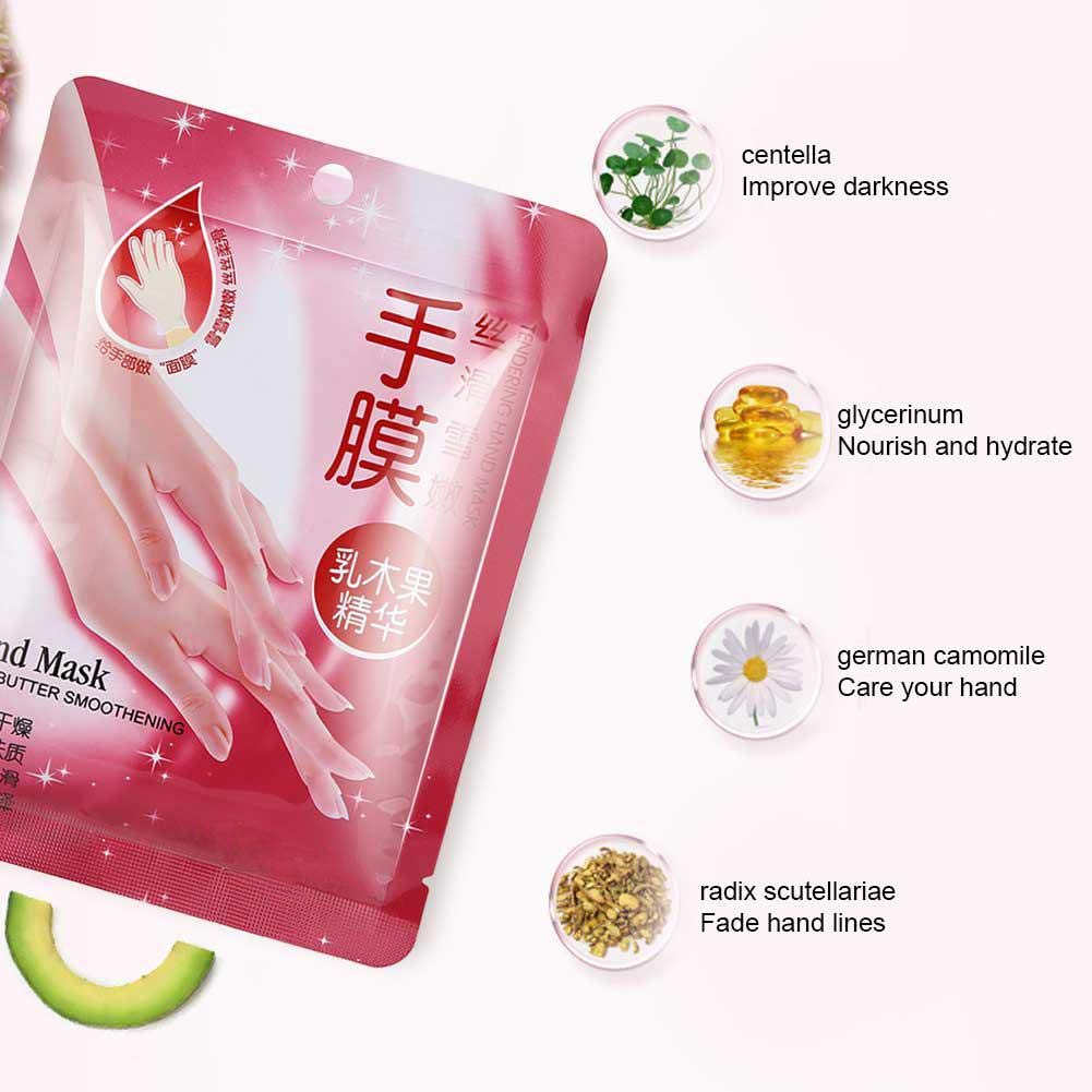 Peeling Handmaske, 7Pair Shea Butter Hand Feuchtigkeitsspendende Glättungshandschuhe Peeling Hautpflege Hautreparatur Handmaske Handbehandlung Für alternde Hände