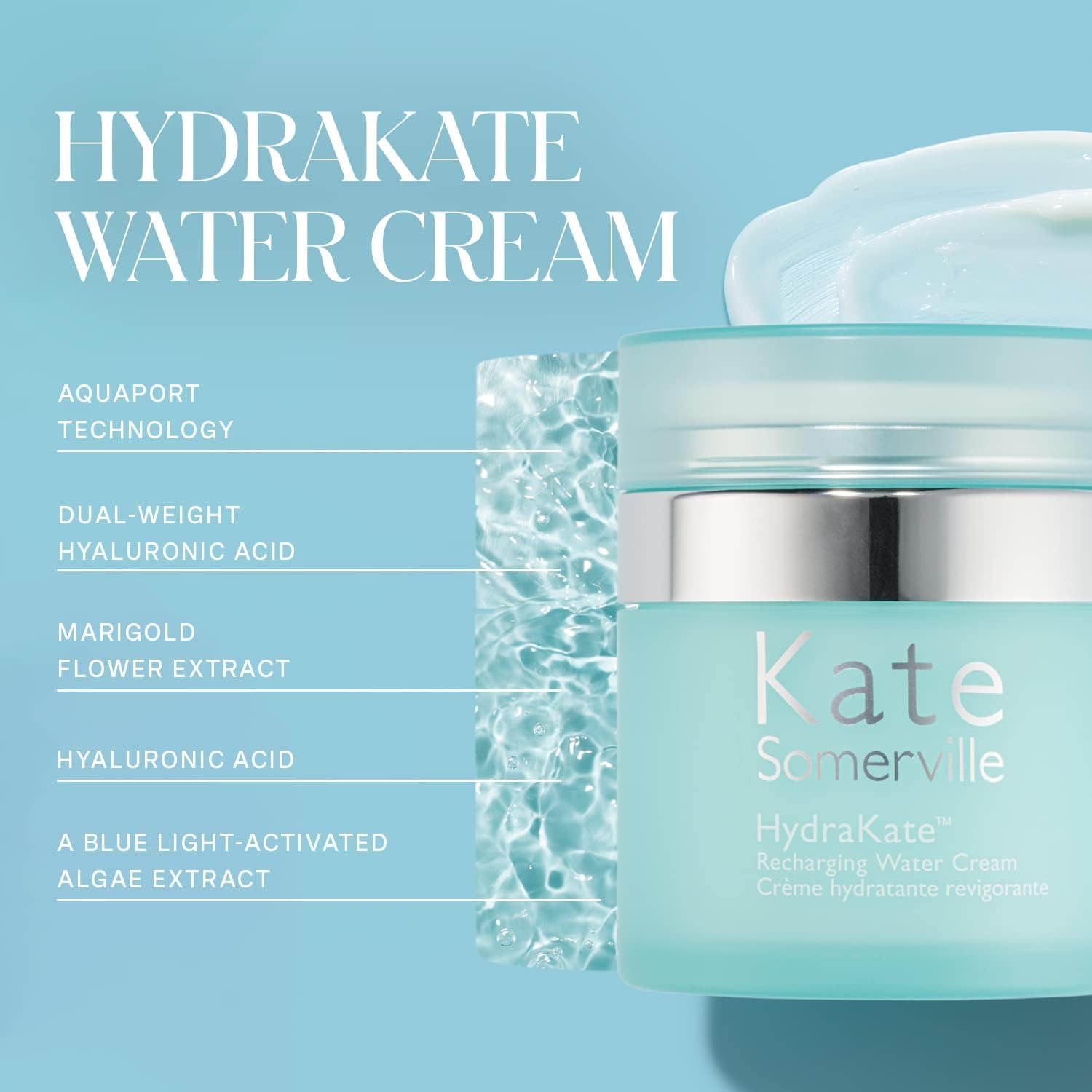 Kate Somerville HydraKate Recharging Water Cream, Face Moisturiser, Long Lasting Hydration with Hyaluronic Acid - Image 4