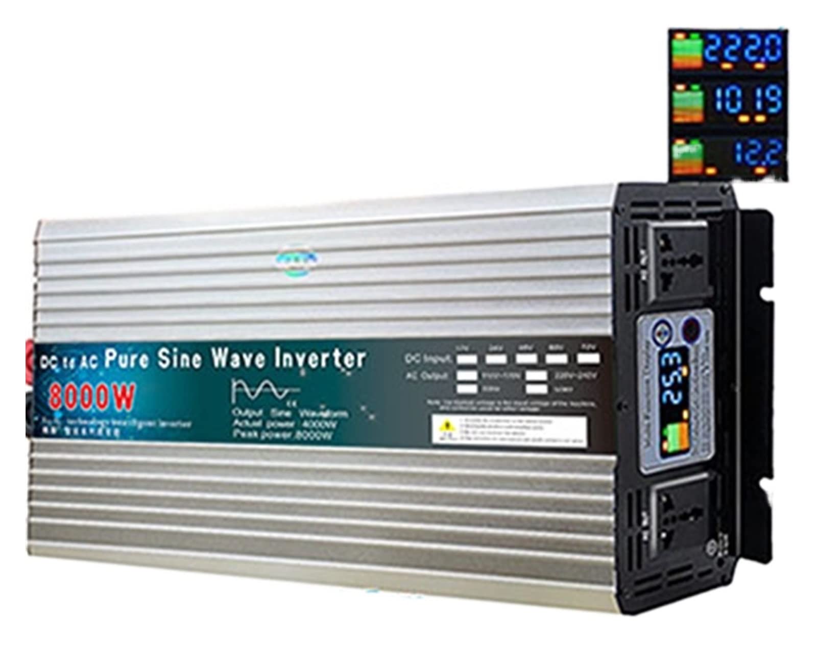 CUDTAPI Pure Sine Wave Inverter 12V/24V/48V/60V To 110 220 6000W 8000W Voltage Transformer Converter Pure Sine Wave Power Solar(48V 8000W,220 60HZ)