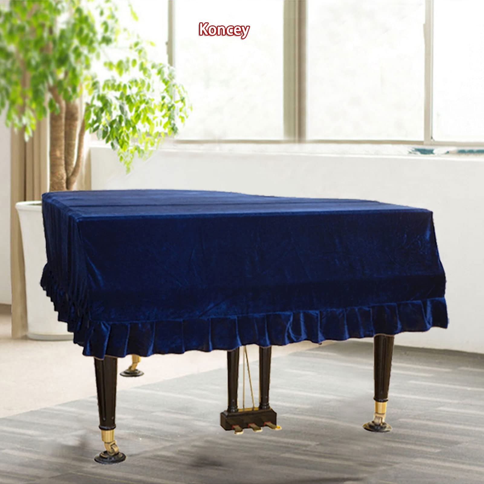 Pokrowiec na fortepian Premium Velvet Uniwersalny pokrowiec na pianino do Yamaha C3 / GA1 / C5X / C6 (kolor: niebieski, rozmiar: 170 cm-180 cm)