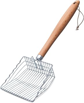 Cat Litter Scoop, Kitty Metal Scooper with Hook and Hole, Non Stick