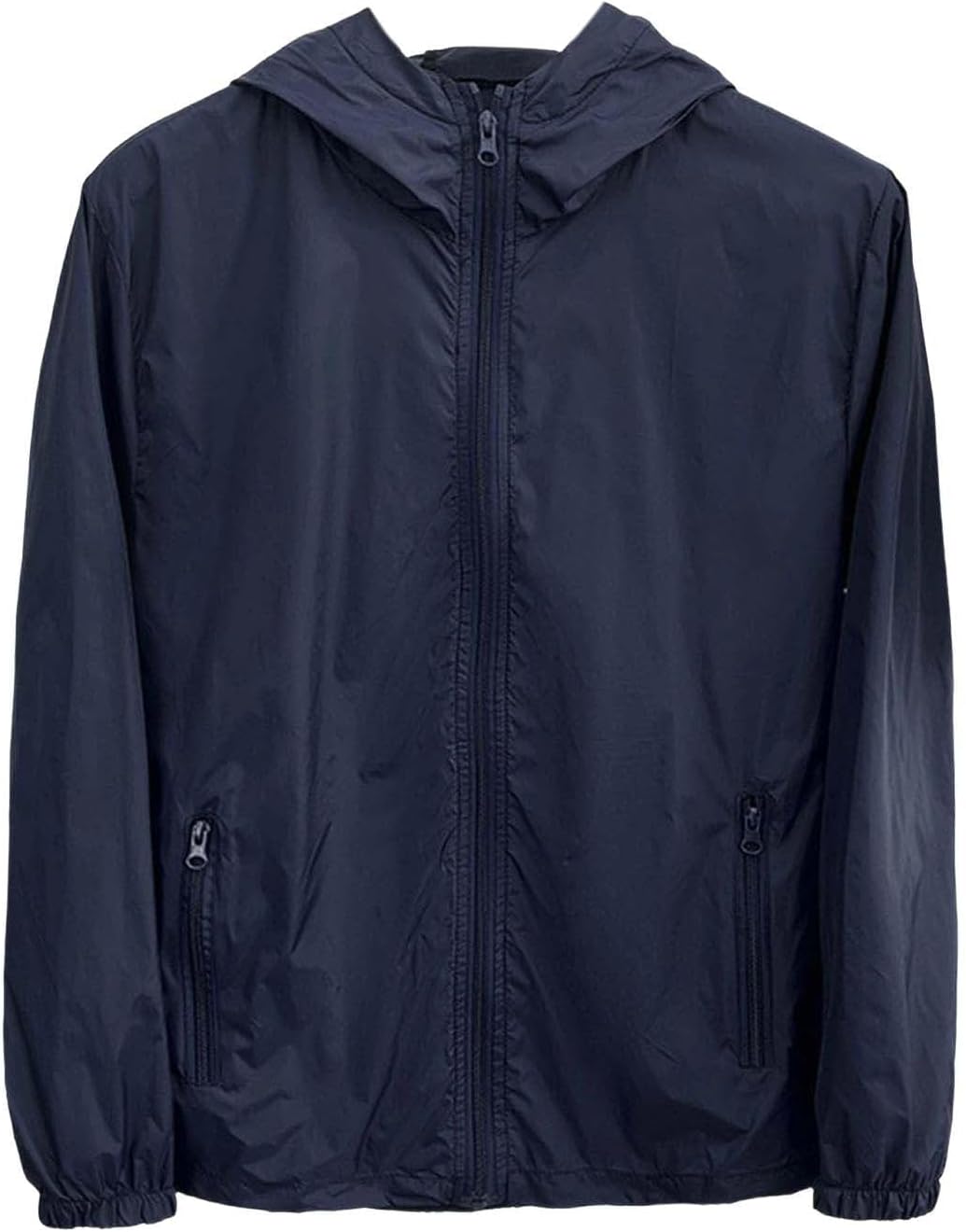 Men Windbreaker Jacket Waterproof Hoodie Long Sleeve Zip Up Pocket Coat