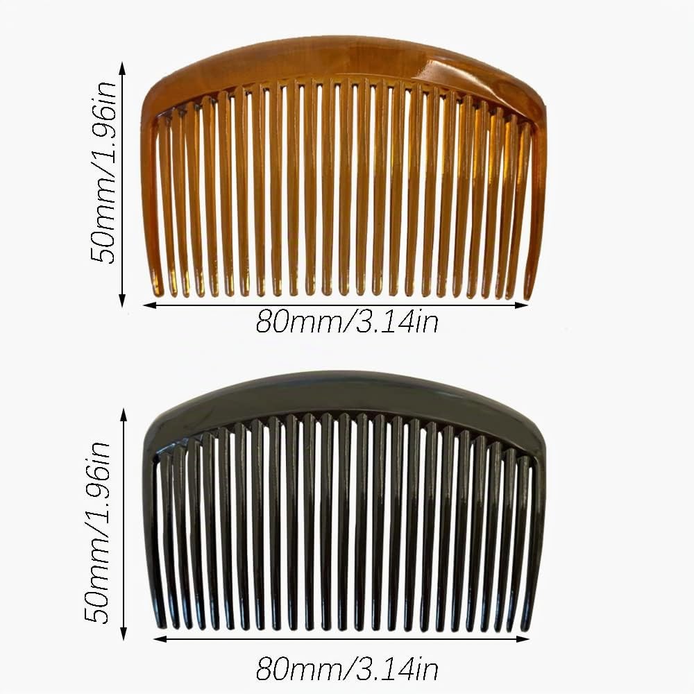 2 peines de plástico laterales para el cabello, peines laterales franceses, 23 dientes de plástico, pinzas para el pelo, accesorios para el cabello fino, mujeres y niñas