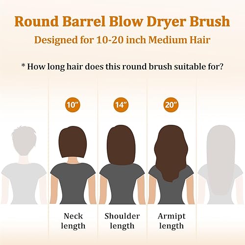 Miniatura 6 de Cepillo secador de pelo redondo - Cepillo secador de pelo de barril cerámico de 1.2 pulgadas para cabello cortomediano, secado en un paso,