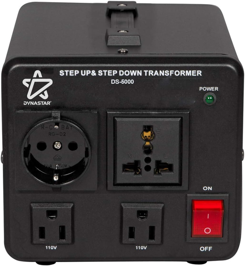 Dynastar Step Up & Step Down Voltage Converter and Transformer, 110-220 to 220-240 Volts; Heavy Duty, Extra Durable Lifetime Coil, 5-Year-Warranty, 5000 Watts
