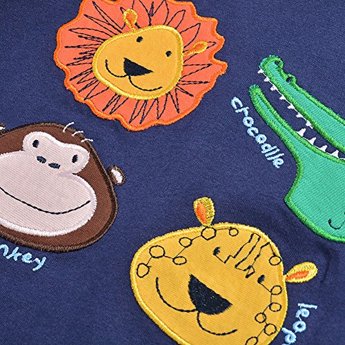 Fashion Boys Patchwork Long Sleeve Cute Cartoon Embroidered Fall T-Shirt4