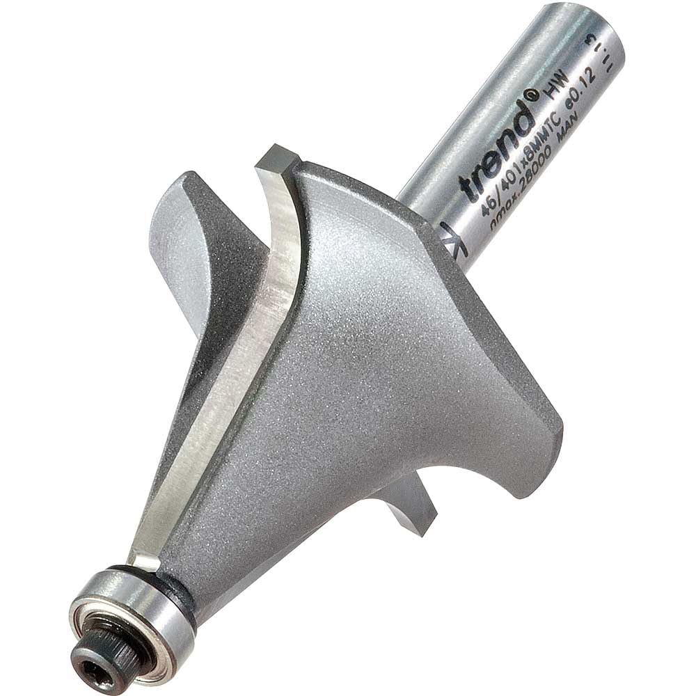 Trend frez spiralny down-cut z łożyskiem, trzpień 1/2", Ø12,7 mm | Do czystego frezowania w dół, prowadzenie na łożyskach, pełny węglik wolframu; S55/5LHX1/2STC