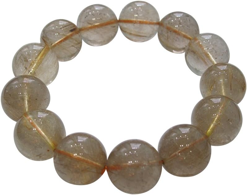 Caratera Unique Natural Golden Hair Rutilated Quartz Lucky Beads Astrological Reading