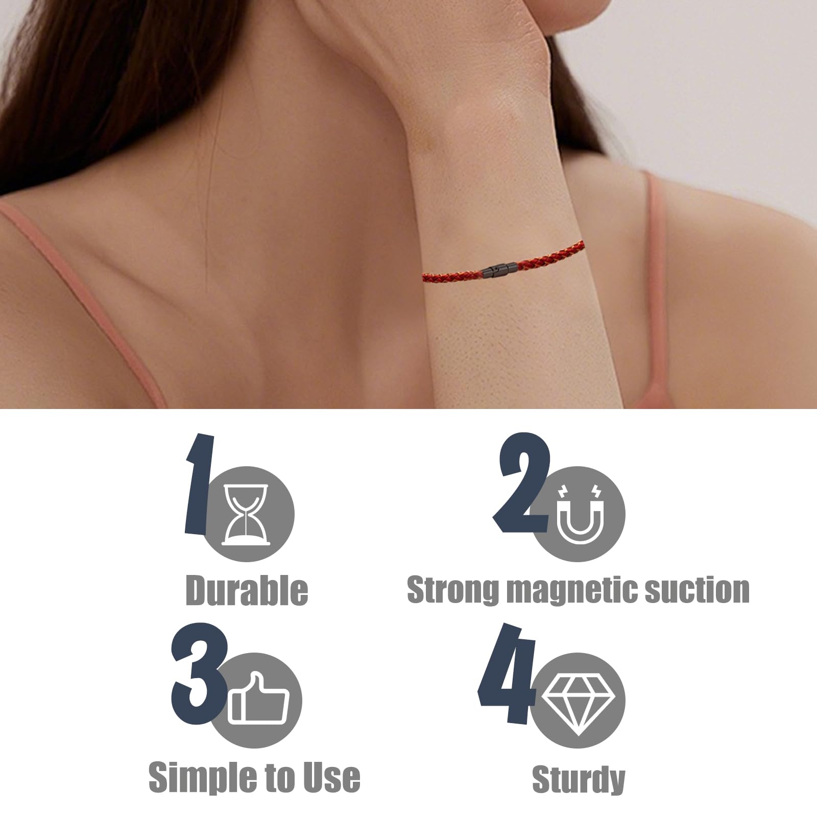 10 Pezzi Chiusure per Braccialetti Magnetiche, Chiusure per Collane Corde Chiusure Braccialetti, Gancetti per Braccialetti in Pelle per Cavigliere Gioielli Artigianato Fai Da Te (Nero,7mm)