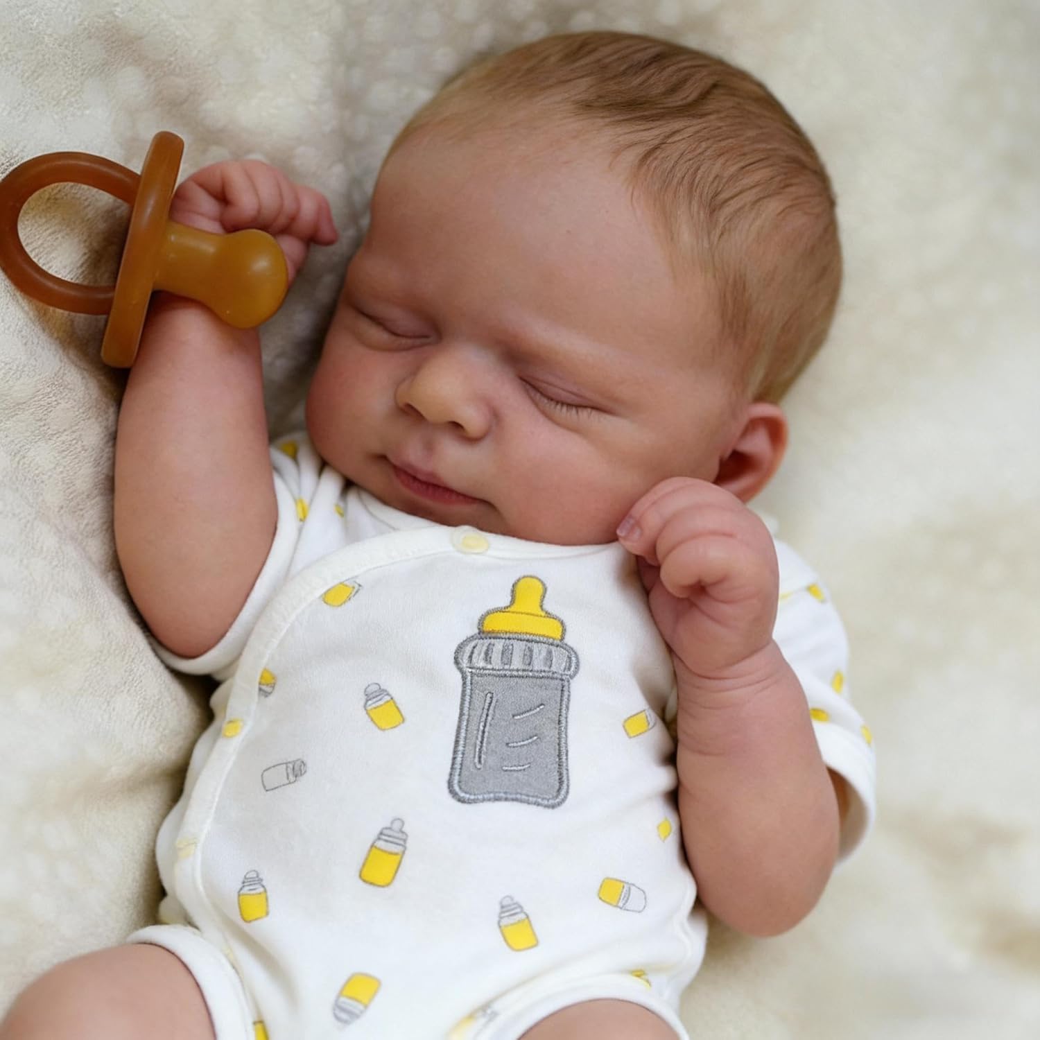 Anano Reborn Baby Vollvinyl Lebensecht 45CM Reborn Baby Junge Puppe Puppen Babypuppen Wie Echt Lebensecht Puppe Echt Wie EIN Babys Vinyl Puppen