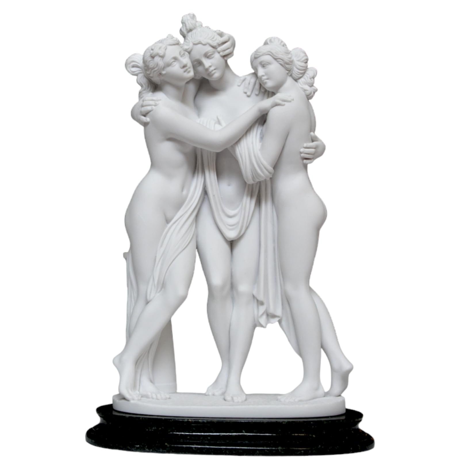 CBAM Le Tres Gracias Escultura de Mesa de mármol Blanco, Varios tamaños (25 cm)