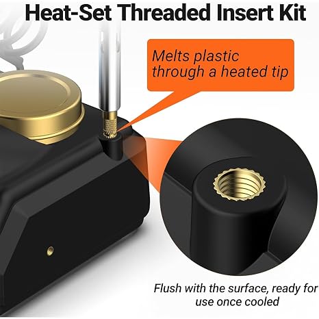 Heat Insert Tool - Iron Tip Adapter, Threaded Insert Kit | High Temp Insertion Bit for Welding Assembly Mounting Fixture Repair Station Workbench Tooling Hobby Home Use Application