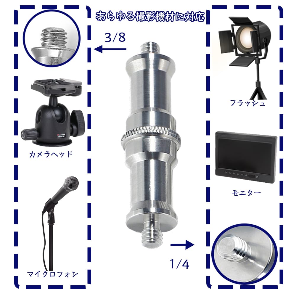 Amazon | 1/4 3/8 変換 ネジアダプター 1/4
