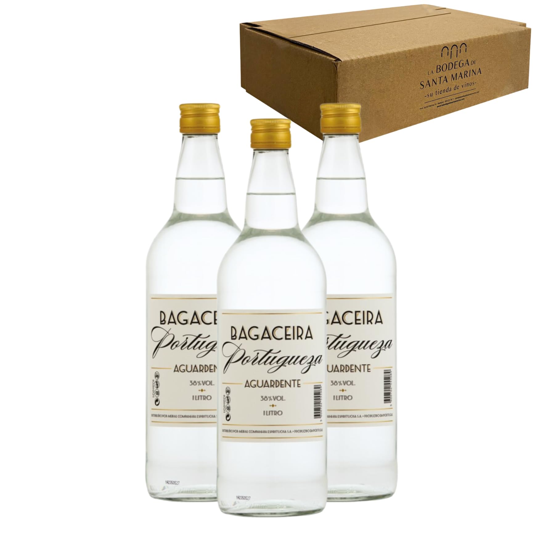Aguardiente Bagaceira Portugueza - Celebra los momentos especiales con el licor perfecto Pack 3-1 litro