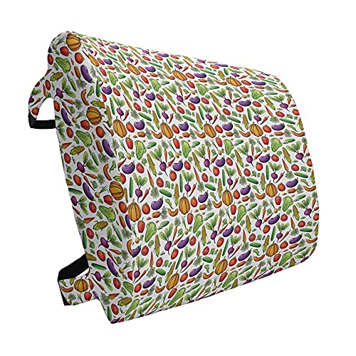 Ambesonne Vegetable Lumbar Back Support Pillow, Sketch Style Pumpkin Eggplant