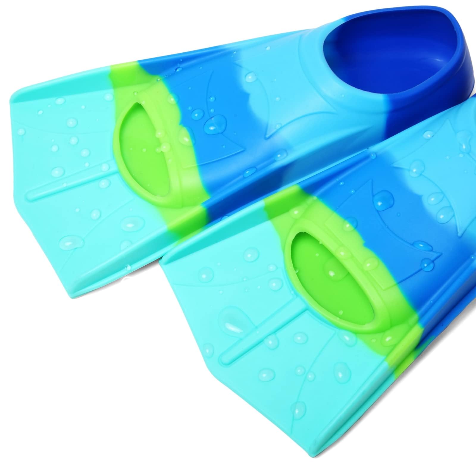 Kinder-Schwimmflossen, Jugend-Schwimmflossen für Schwimmteam, Silikon-Schwimm-Trainingsflossen mit Netztasche für Kinder und Erwachsene für Pool, Rundenschwimmen