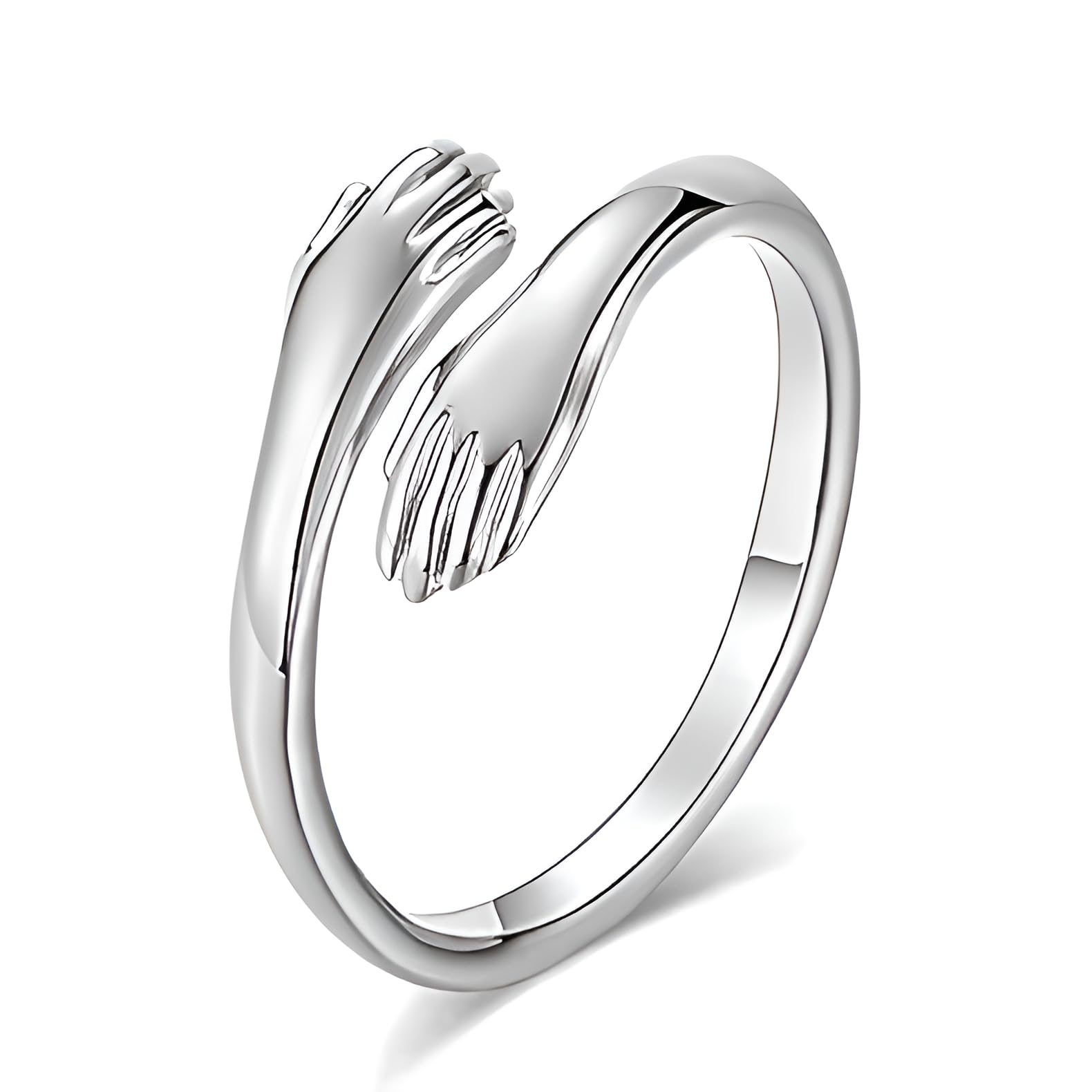 VRINDAM JEWELLERS 925 Sterling Silver Exclusive Designed Adjustable Hug Ring | Lightweight Approx. 2.8 GM | Comfortable Fit | Modern & Elegant | Perfect for Women (B09XJ1B5PP) Amazon Price History, Amazon Price Tracker