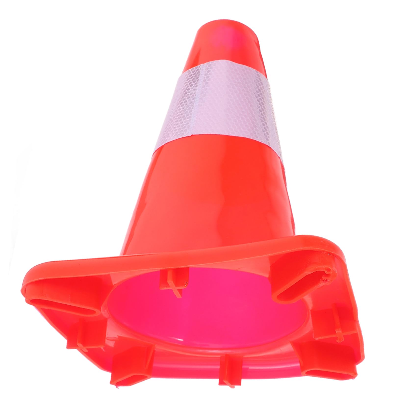 PRETYZOOM Reflective Road Caution Cone Plastic Basketball Training Cone Emergency Traffic Barrier