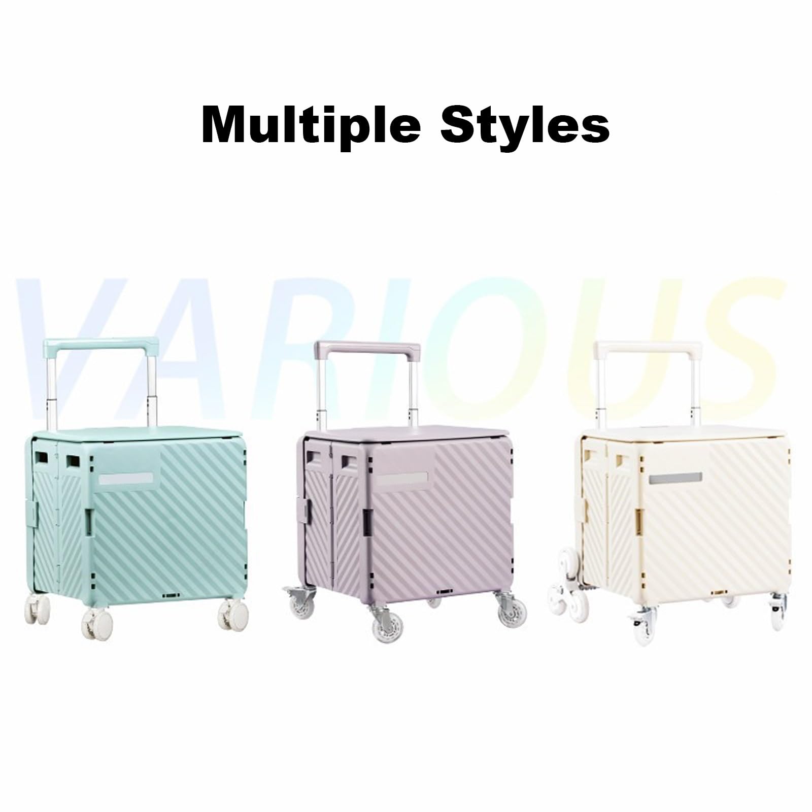 Zusammenklappbarer Multifunktionswagen – Tragbarer Sackkarre mit Teleskopgriff und Drehbaren Rädern, Ideal for Reisen, Gepäcktransport und Bürogebrauch(Blue)