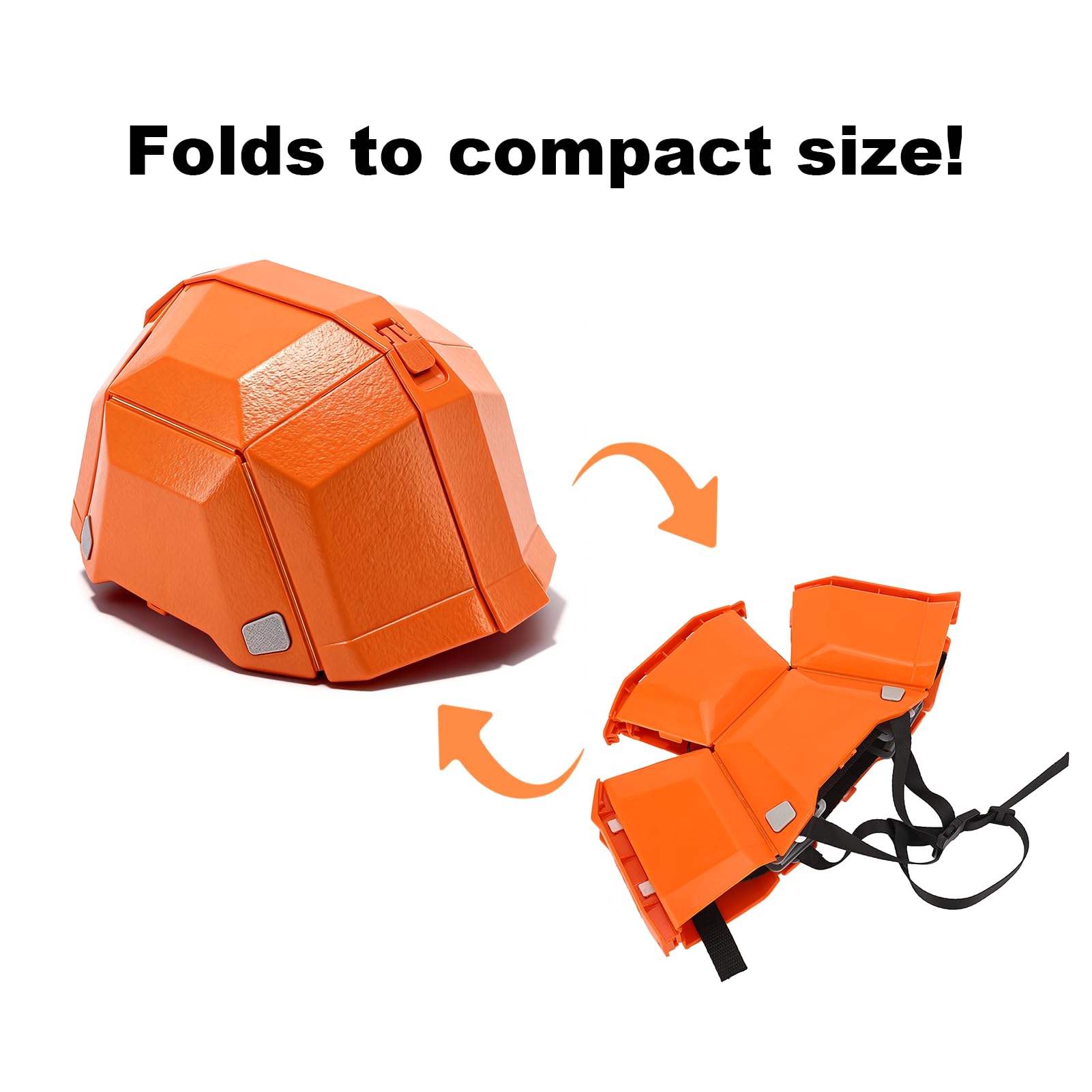 Casco Plegable para Exteriores, Casco De Seguridad Ajustable, Sombrero De Protección para La Cabeza De Plástico, Casco Deportivo Portátil para Montar En Scooter, Trabajo Aéreo, Entrenamiento(Naranja)