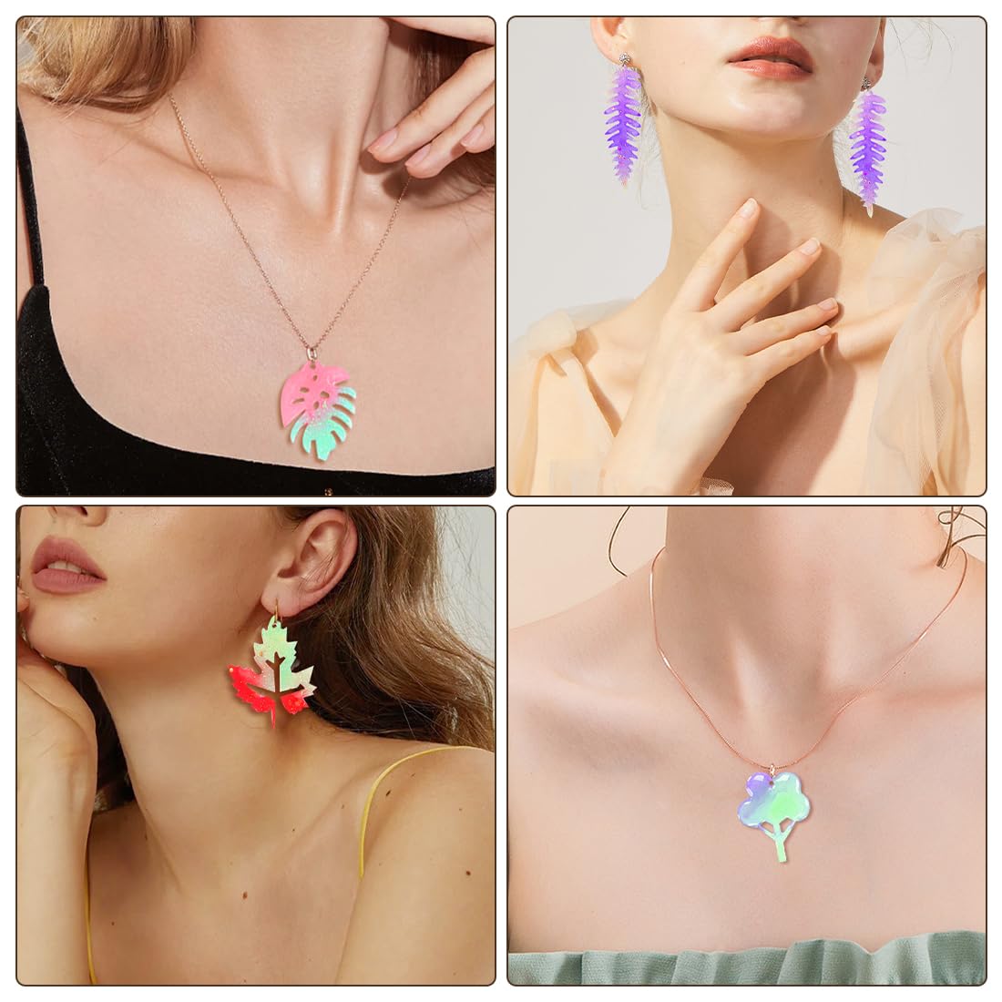 Moule En Silicone Pour Résine époxy - Création De Bijoux (boucles D'oreilles, Pendentifs) - Motifs Coeur, Fleur, étoile
