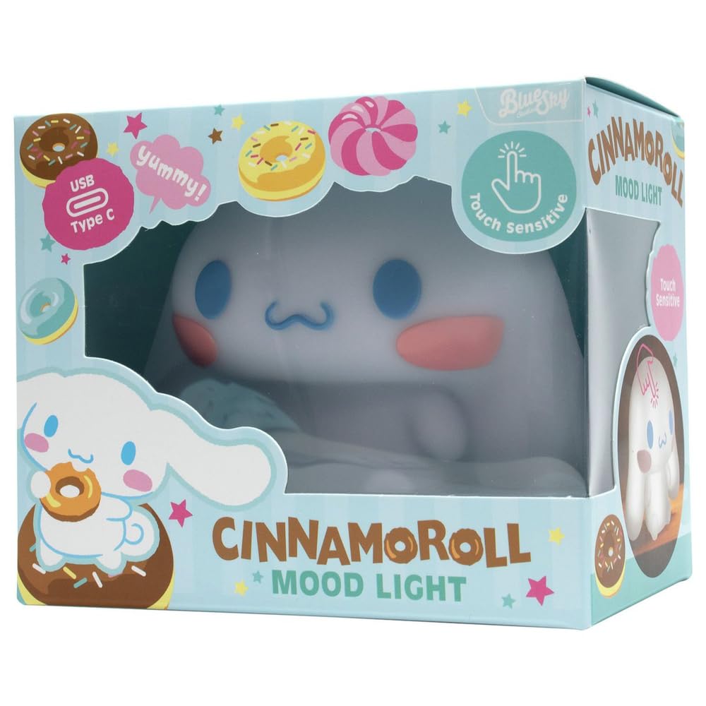 Blue Sky Studios Hello Kitty Character Light, Touch-Controlled Lamp for Girls Bedroom, Cute Kawaii Desk Decor, Collectible Merch Gift - Cinnamoroll