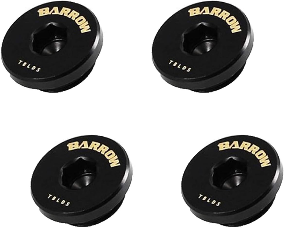 G1/4" Thin Stop Plug Fitting, Internal Hex Socket, Black, 4-Pack