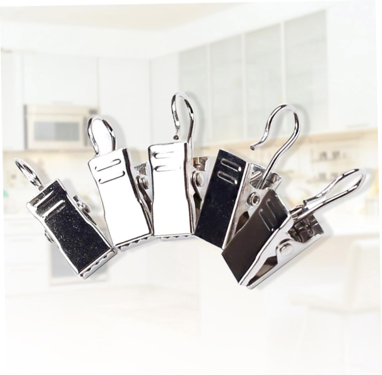 Cabilock 120pcs Silver Curtain Clips Metal Hooks for Hanging String Lights Photos Decorations for Home Parties and Outdoor Activities