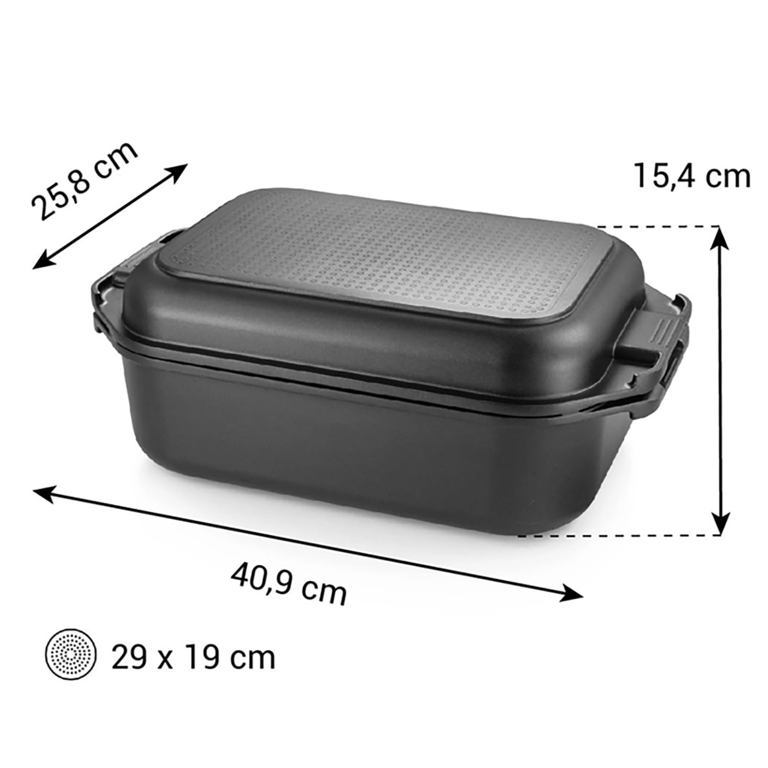 Tescoma GrandCHEF Bräter mit Deckel 40x26 cm, geeignet für Gasherd, Induktion und Backofen, PFOA- und PFAS-frei - 629094