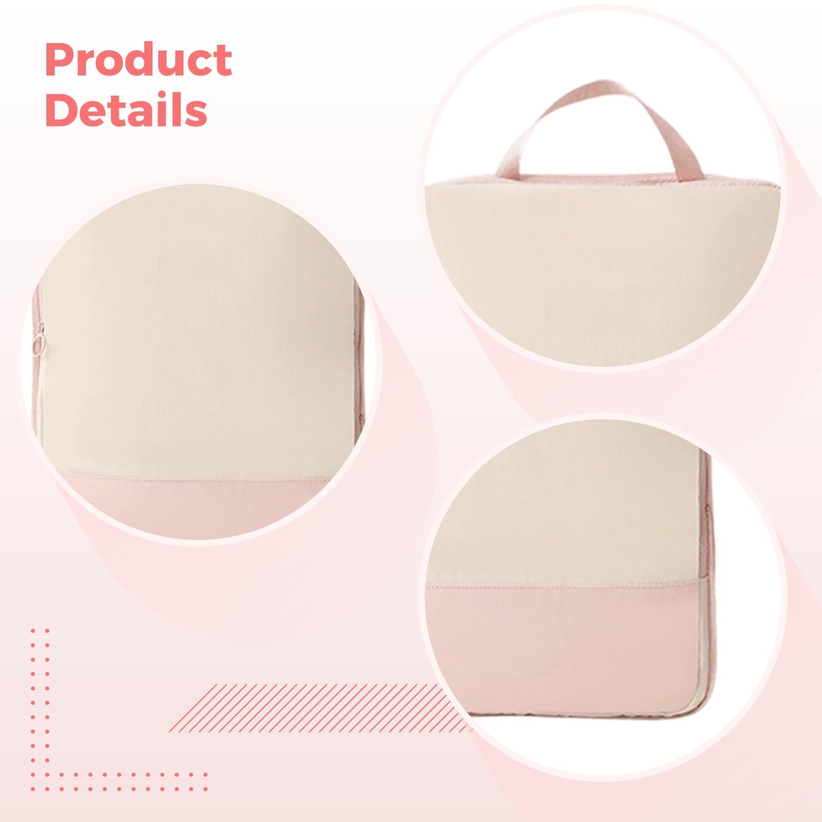 7-teiliges Reise-Polyester-Aufbewahrungsbeutel-Set, Kompressions-Gepäck-Organizer, platzsparende Packwürfel, Farbblock-Design, mehrere Größen für ordentliches Verstauen im Koffer