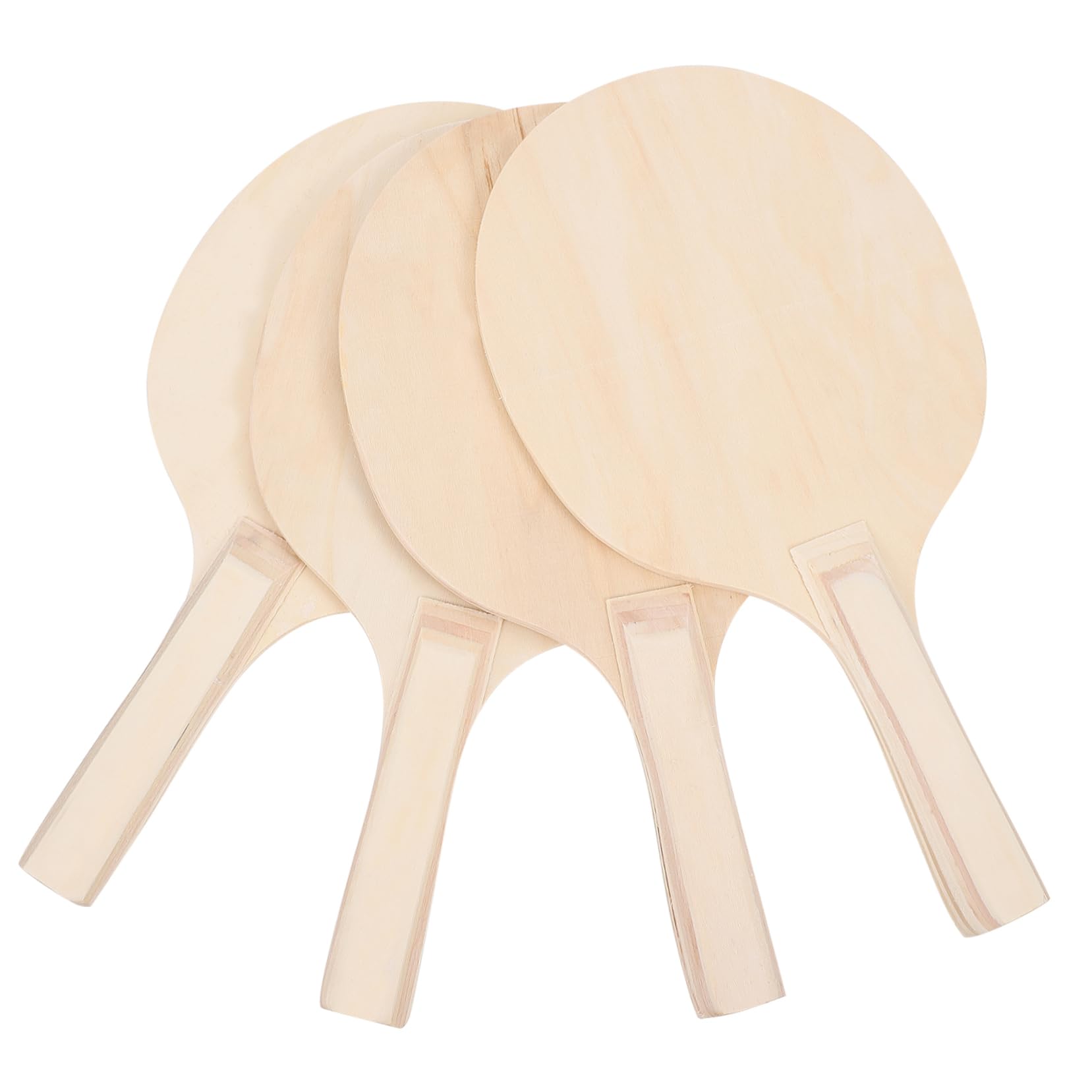 BESPORTBLE 4pcs Wooden Beach Rackets Set Paddle Ball Beach Game for Boys and Girls Adults Badminton Racquets Ball Paddles