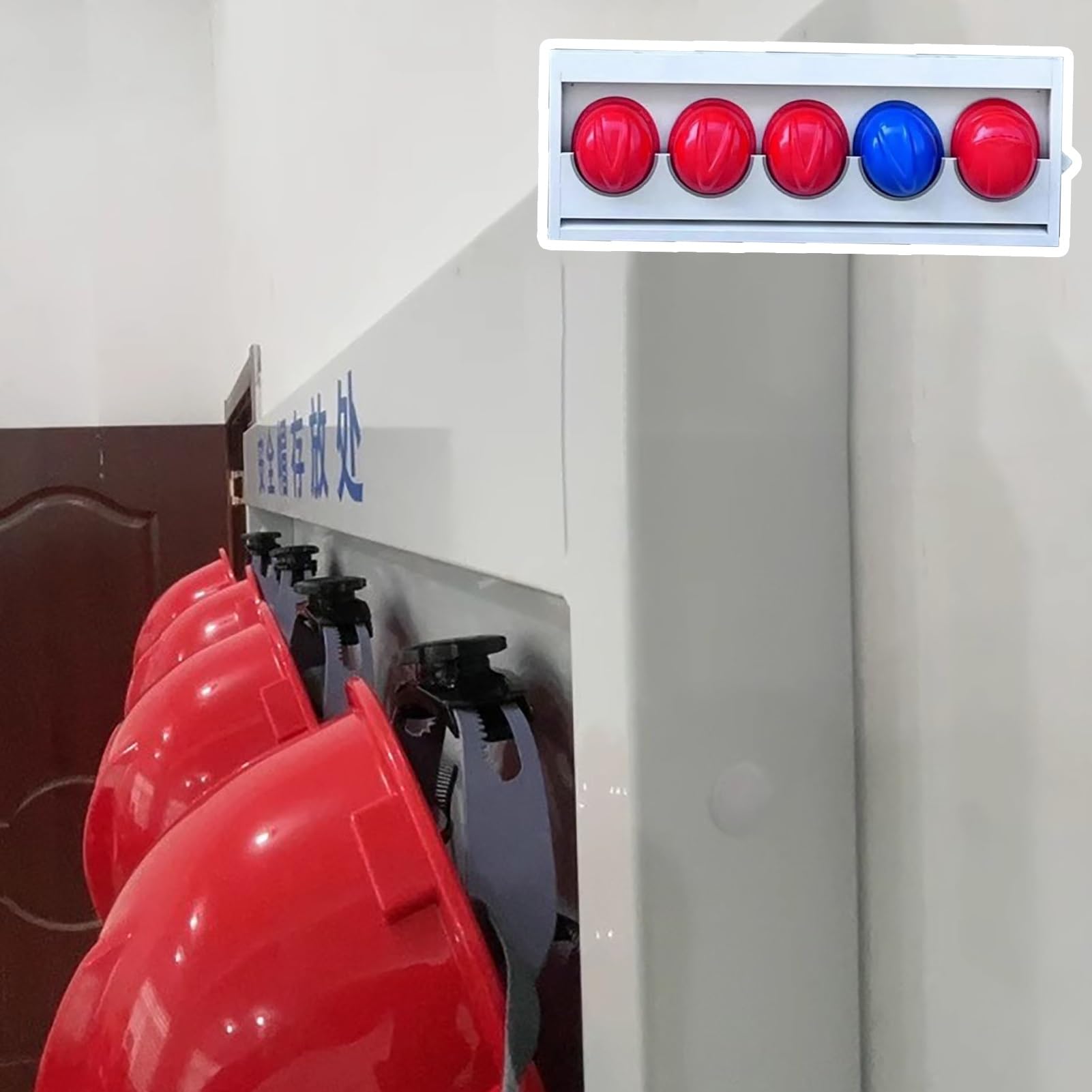 Casco Obra Perchero de Pared para Casco de Bombero, Perchero para Casco de Seguridad de Oficina para Sitios de Construcción O Talleres, Estante para Colgar Cascos de Seguridad(Hold 5 Hats)