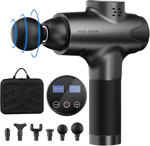 Miniatura 1 de Pistola de masaje de tejido profundo pistola de masaje de percusión para atletas alivio del dolor masajeador muscular portátil con 6 cabezales de