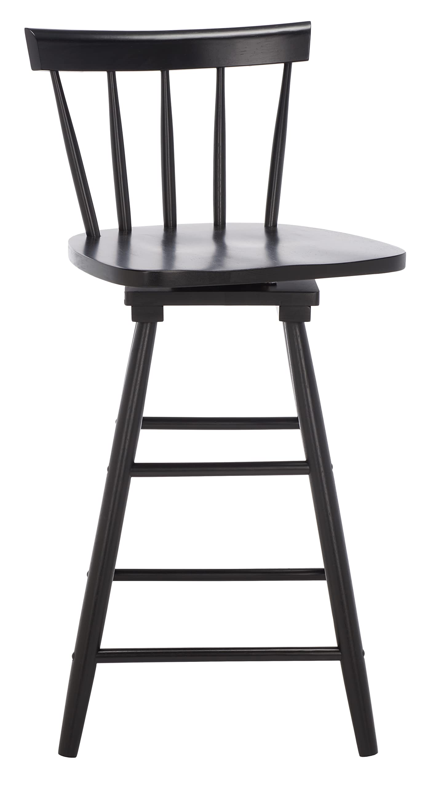 Safavieh Home Collection Tage Farmhouse Black Spindle Solid Wood 25-inch Swivel Counter Stool