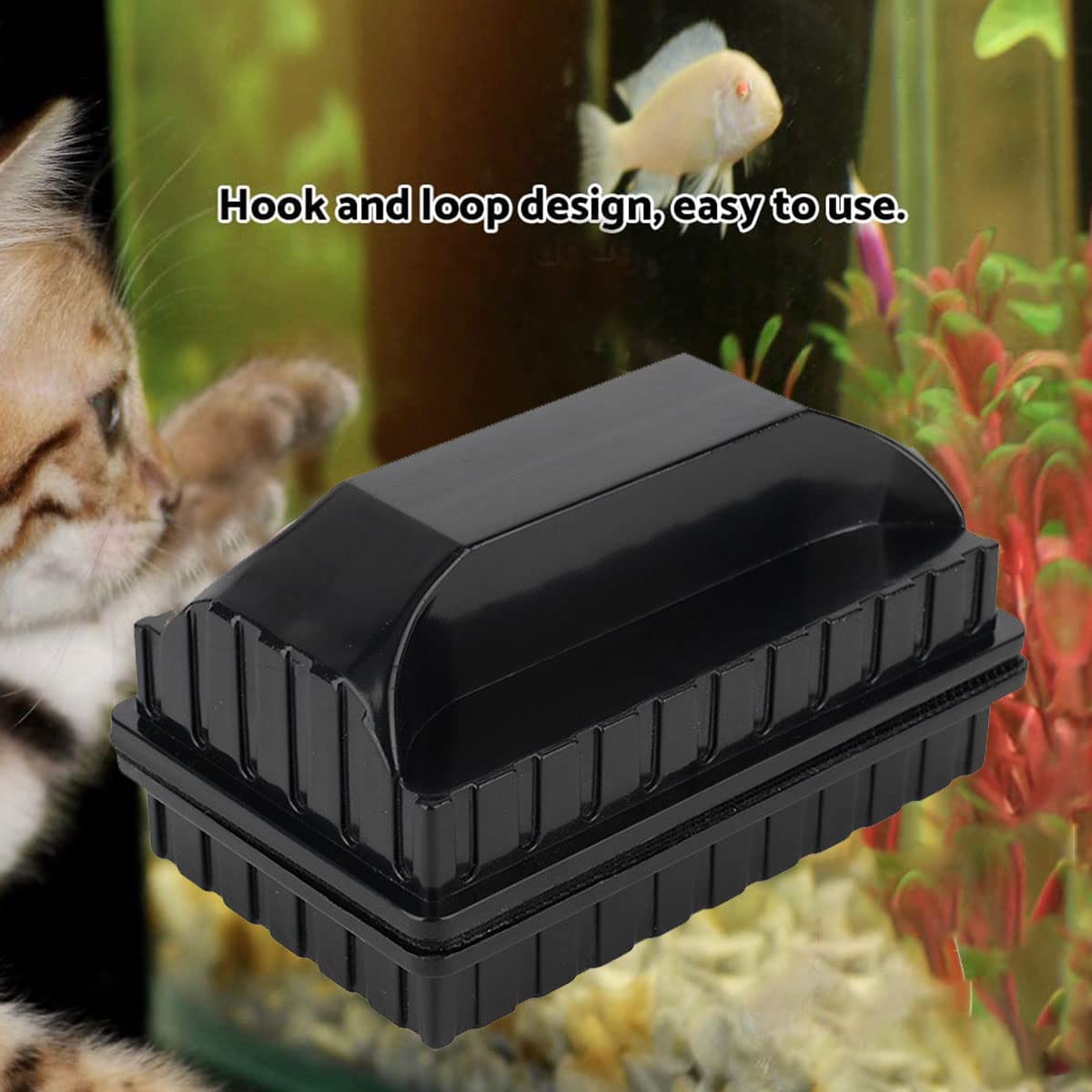 Fish Tank Glass Magnetic Brush, szczotka magnetyczna do akwarium, dwustronna szczotka magnetyczna, do czyszczenia akwarium i usuwania glonów, 1 szt. Kiuiom